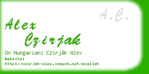 alex czirjak business card